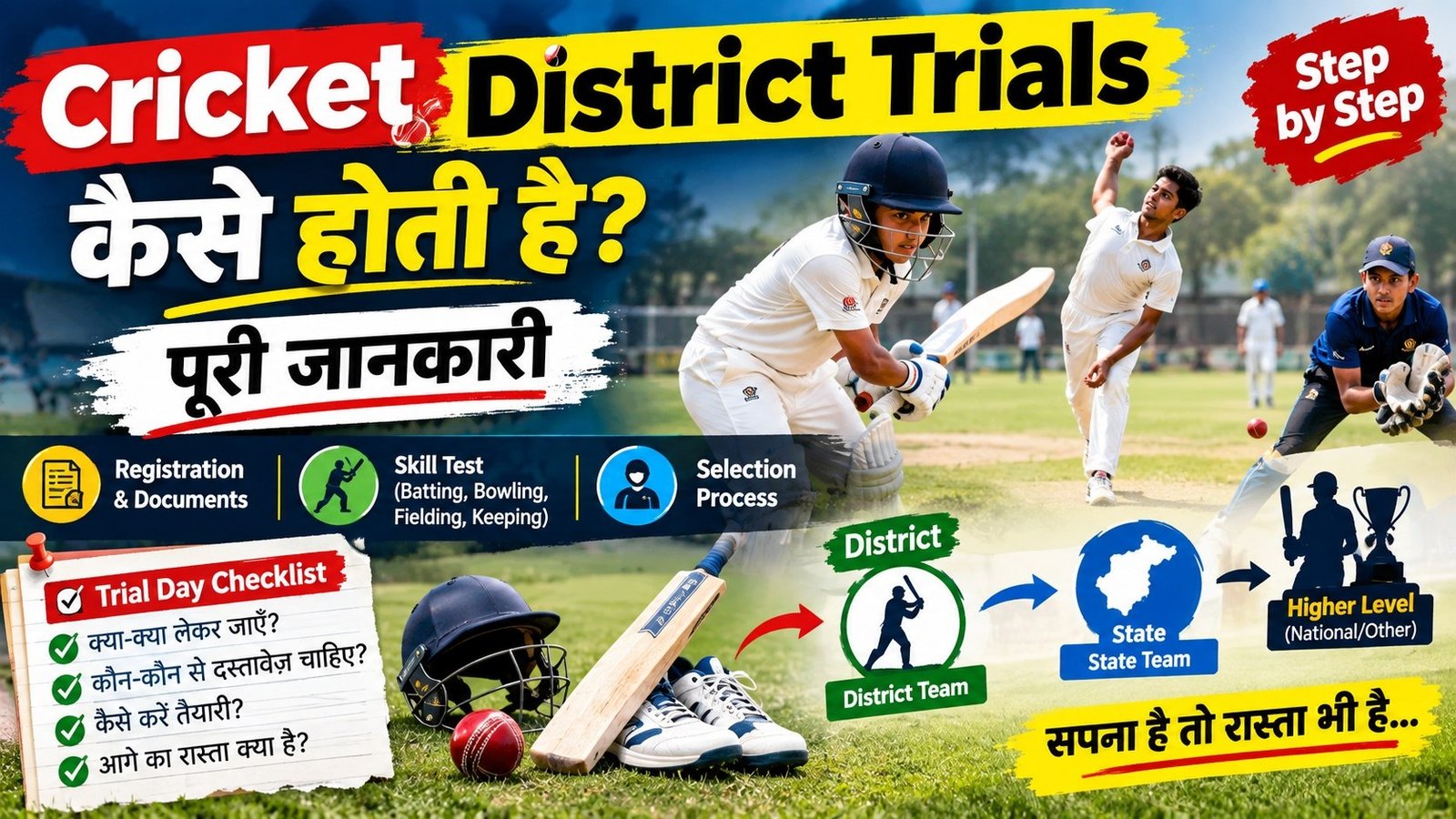 District Cricket Trials कैसे होता है? पूरी जानकारी, selection process, तैयारी